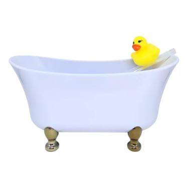 Imagem de Kit Drink Patinho Mini Banheira Branca 500ml Com Mexedor 5 Unidades