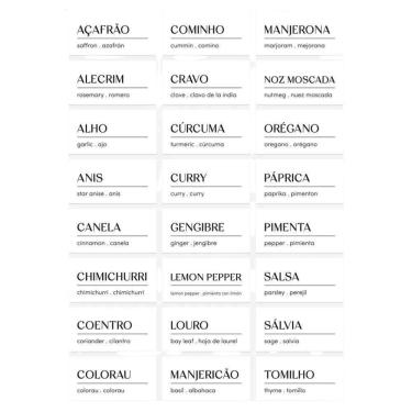 Imagem de Etiquetas Adesivas Para Temperos + Mantimentos + Despensa 56 Unidades Ou