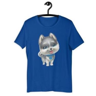 Imagem de Camiseta Blusa Feminina Dog Husky Olhar Azul-Feminino