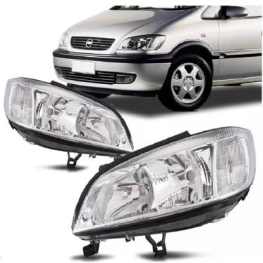 Imagem de Par Farol Zafira 2001 2002 2003 2004 2005 2006 2007 2008 2009 2010 2011 2012 Cromado