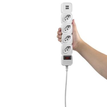 Imagem de Protetor Eletrônico C/ 4 Tomadas E 2 Usb - Epe 204 Usb Br - Intelbras