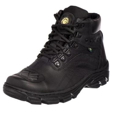 Imagem de Bota Masculina, Cuturno Masculino, Coturno Couro Legitimo Motoqueiro, 