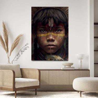 Imagem de Quadro Decorativo Para Sala Quarto  Hall Tela vertical Grande Indio Br