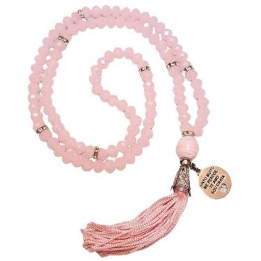 Imagem de Japamala 108 Contas Em Cristal Rosa E Pingente Ho'Oponopono - Encanto 