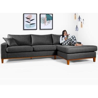 Imagem de Sofá California 4 Lugares Living Chaise Linho Lado Esquerdo - Essencia