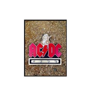 Imagem de Porta Chaves Madeira Mdf Não Esqueça As Chaves Ac Dc - Casa Nobre