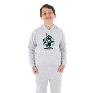 Imagem de Moletom Canguru Infantil Menino Fliperama Benellys, 2, Cinza