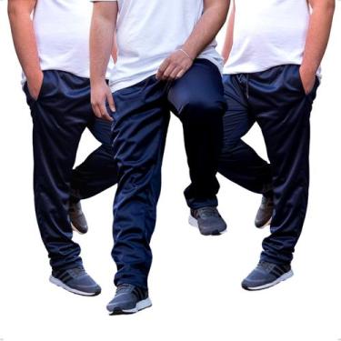 Imagem de KIT 3 Calças Jogger Plus Size Lisa Masculina Elástico na Barra 106 - K