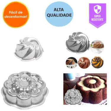 Imagem de Kit Com 3 Formas De Bolo Decorado - 2 Formas Vulcão e 1 Forma Margarid