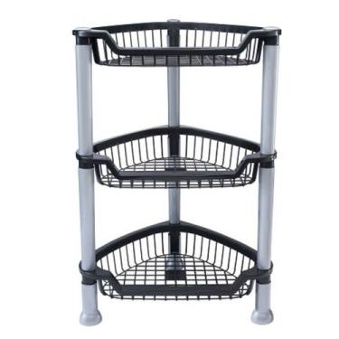 Imagem de Fruteira Cesto Organizador Empilhável Triangular 3 Andares - Plasnew