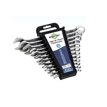 Imagem de Jogo De Chaves Combinada Brasfort 6 A 22 Mm 17 Peças