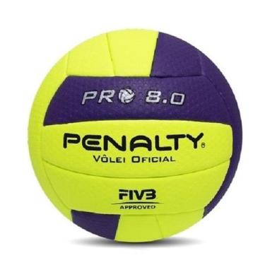 Imagem de Bola Voley Penalty Pró 8.0 Lançamento 2019, Borracha, Vôlei, Amarelo, 