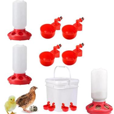 Imagem de 2 Comedouro 1 Kg + 4  Bebedouro Copo 65ml - Suin