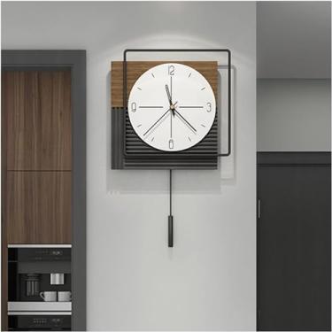 Imagem de Relógio de parede com pêndulo para decoração de sala de estar, quarto, cozinha, escritório, decoração de casa, relógio de parede moderno, grande relógio de parede decorativo operado por bateria