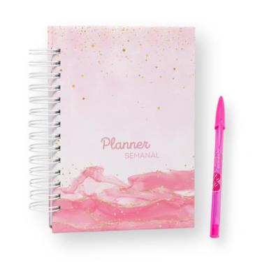 Imagem de Planner Semanal Não Datado - Visão Semanal/Visão Mensal Rosa