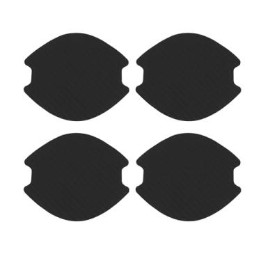 Imagem de Motoforti Maçaneta de carro protetor de copo maçaneta de porta arranhões películas protetoras 8,3 cm x 9,4 cm fibra preta borracha magnética, PVC, 4 peças