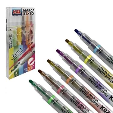 Imagem de Conjunto 6 cores Canetinhas Marca Texto Apagável coloridas kaz