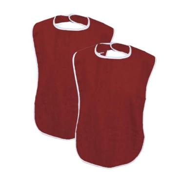 Imagem de Kokiya 2pcs adultos babadores para comer protetores de roupas para adultos laváveis ​​e confortáveis ​​alimentando babadores para restaurantes casas de, Vermelho