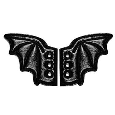 Imagem de Kayueway Tênis fashion fofo voador preto morcegos, asas de morcegos, asas de sapato, faça-você-mesmo, super asas, velhos novos sapatos esportivos para presente, corredor, bordado, asa de morcego,