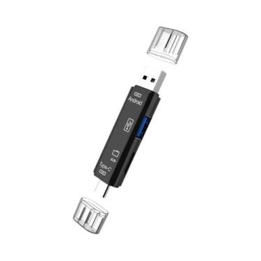 Imagem de Leitor de Cartão OTG Tipo C Multifuncional - Adaptador USB para Câmera
