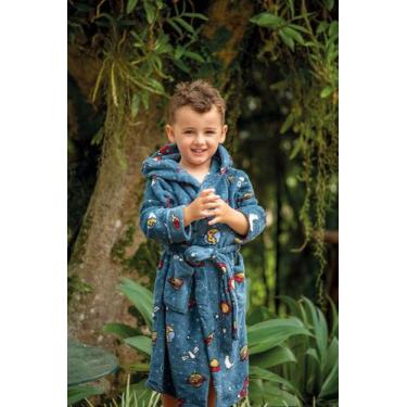 Imagem de Roupão Infantil Microfibra Felpudo Com Capuz - Meninos & Meninas - Sof