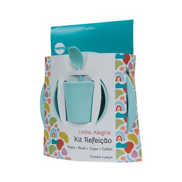 Imagem de Kit Refeição Infantil Linha Alegria Verde em Polipropileno