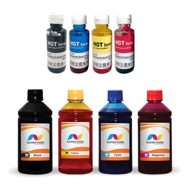Imagem de Refil + 4 Tinta Compatível Para hp GT51 GT52 e GT53 cmyk 500ml