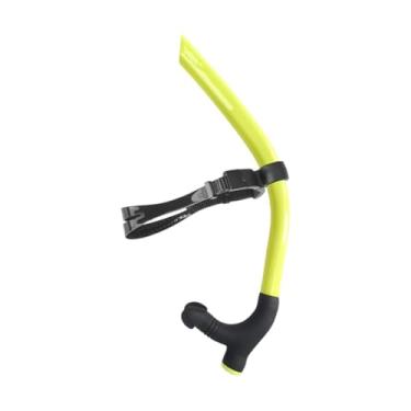 Imagem de menolana Treinamento de natação Snorkel Centro frontal montado adultos ajustáveis ​​Snorkeling Bocal de silicone de grau de alimentos de válvula de válvula, Amarelo