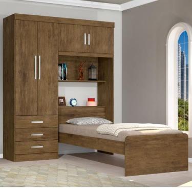 Imagem de Guarda Roupa Solteiro 4 Portas 3 Gavetas Cancun JeA Móveis - JA Moveis