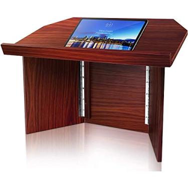 Imagem de Suporte dobrável para mesa de escritório Lectern Podium portátil, dobrável, mesa, professor, palestras, apresentação, sala de aula, suporte para livro de computador e laptop - Pyle PLCTND41
