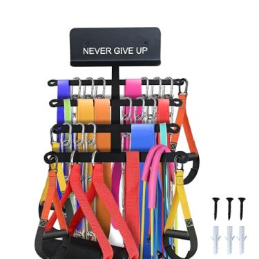 Imagem de MXHHR Suporte Para Armazenamento De Faixas Resistência, Organizador Equipamentos Academia, Puxar, Cordas Pular, Nunca Desista, Decoração Casa