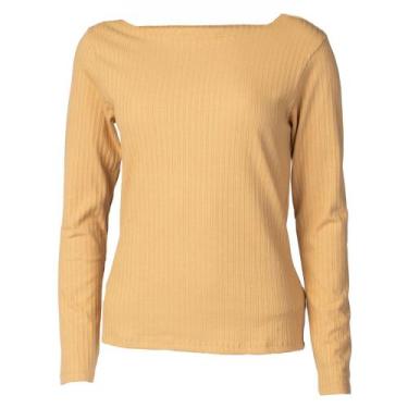 Imagem de Blusa Feminina Giraffe Gola Canoa Texturizada Caqui, Caqui, P