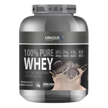 Imagem de 100 Pure Whey Sabor Cookies e Cream 1800g Unique Nutrition