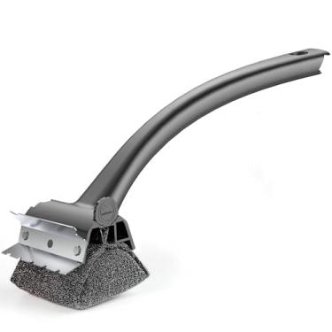 Imagem de Purgreat Escova de grelha para churrasco ao ar livre de cerdas substituíveis e raspador reforçado - Escovas seguras para churrasqueira de porcelana/gás/carvão/defumador/ferro fundido - Escova de