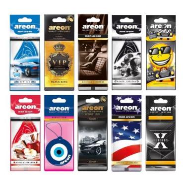 Imagem de Kit com 10 Aromatizantes Automotivo Areon Cheiro Odorizador Carro Chei