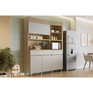 Imagem de Kit de Cozinha Compacta Realeza c/ 4 Portas 5 Nichos e 2 Gavetas 160cm