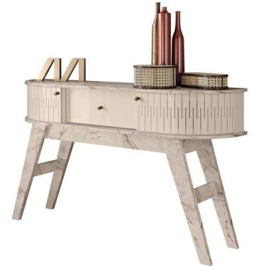 Imagem de Aparador 2 Portas 1 Gaveta Histórico Calacata/off White - MADETEC MOVE