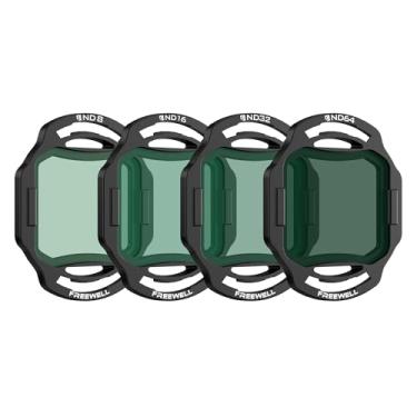 Imagem de Freewell Pacote com 4 filtros ND para DJI O4 Air Unit Pro–ND8, ND16, ND32, ND64 – Reduz a velocidade do obturador para filmagens cinematográficas suaves