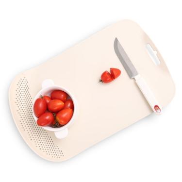 Imagem de Tabua De Corte Escorredor Alimentos 2 Em 1 - 24 X 38 Cm Bege