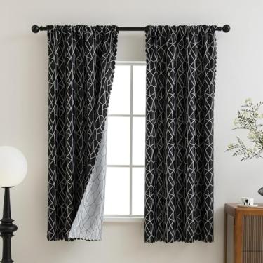 Imagem de Cortinas góticas de teia de aranha – painéis de janela com aba traseira preta e branca para fazenda, quarto ou sala de estar moderna (106 x 163 cm, pacote com 2)