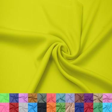 Imagem de Texco Inc Forro interloque 100% poliéster de 152 cm de largura – Tecido de malha leve da The Yard para vestuário, roupas, projetos escolares, decorações de festa, cortinas, artesanato e DIY, amarelo