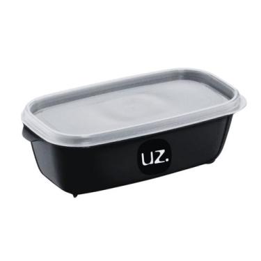 Imagem de Pote Multiuso Retangular 1,5L de Plastico UZ - UZ UTILIDADES, Preto