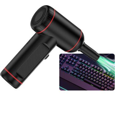 Imagem de Ventilador elétrico de LED de alta velocidade – 100.000 RPM com 5 bocais, soprador de ar portátil, portátil e leve para pó de PC/carro, seguro para várias superfícies