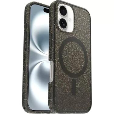Imagem de OtterBox Capa para iPhone 16 (apenas) - Symmetry Series Clear+ - Stardust Night (Silverflake/Trans Black) - Encaixa-se ao MagSafe - Ultralegre - Bordas elevadas protegem a câmera e a tela - Embalagem