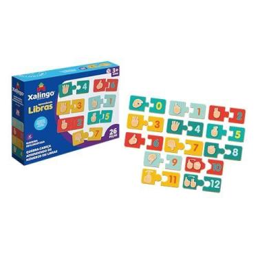 Imagem de Quebra-Cabeca Madeira Aprendendo Numeros Libras 26Pc - XALINGO