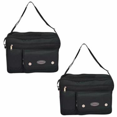 Imagem de kit 2 Bolsa Transversal Pasta Executiva Reforçada Trabalho Viagem cabe