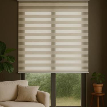 Imagem de Persiana Double Vision Sunny 220larg X 220alt Linho Creme (co