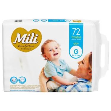 Imagem de Fralda infantil Mili love e care pacote Giga, G