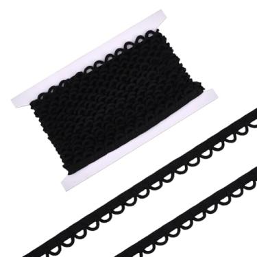 Imagem de FREEBLOSS Cordões para espartilho de 10 metros de 14 mm, acabamento de trança de algodão de substituição com laço de botão para artesanato de costura, vestido de formatura, preto