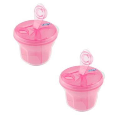 Imagem de Dosador De Leite Em Pó Para Bebê 2 Pçs Rosa Comtac Kids 1341 - Comtac 